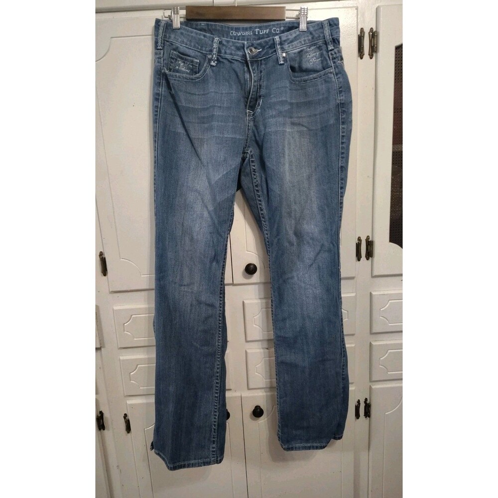Cowgirl Tuff Co Inspire Jeans Womens W30 L33 Blue Bootcut Wash Embroidered